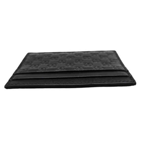 GUCCI Black Leather Guccissimo Card Holder - Picture 4 of 12